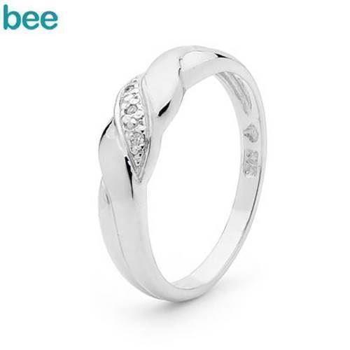 Image of 9 kt hvidguld Astelia Fingerring blank fra Bee Jewelry